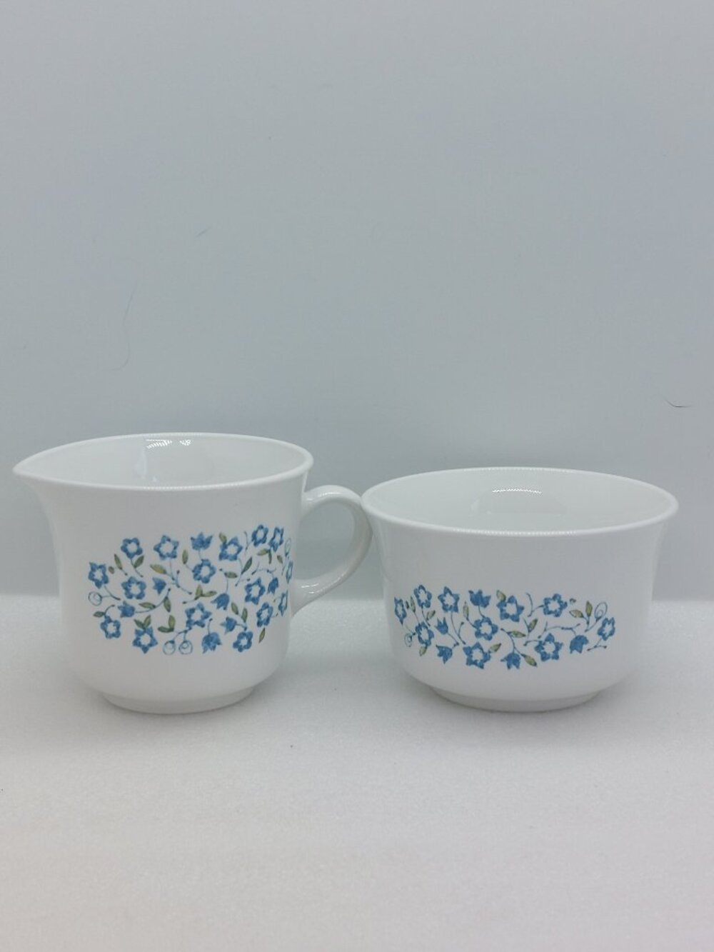 Corelle by Corning Cream & Sugar Set Blue Heather